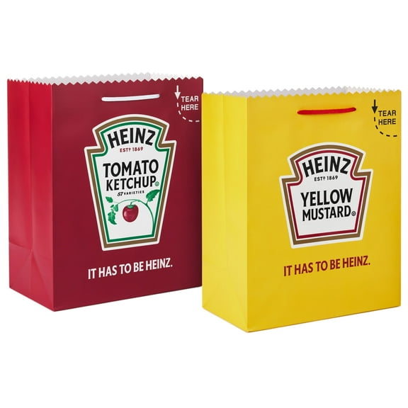 Hallmark Heinz 2-Pack Large Gift Bag Bundle (Ketchup and Mustard)