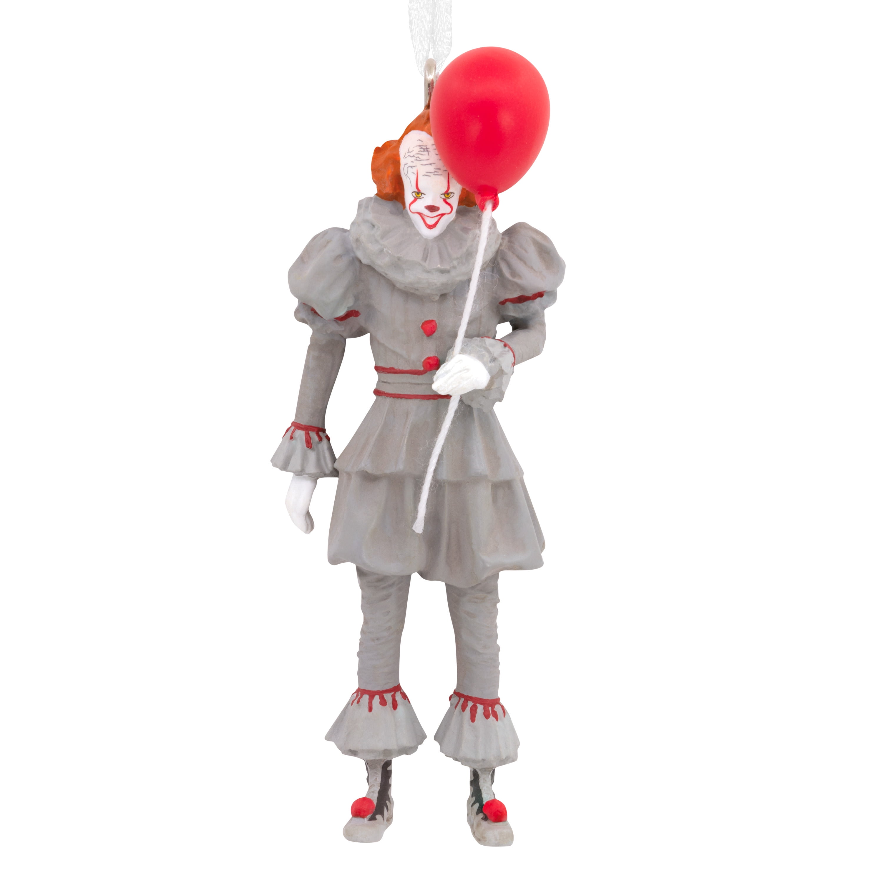 Pennywise Multicolor Resin Christmas Ornament with Red Balloon