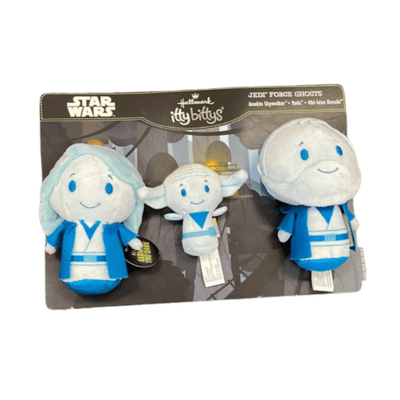 Hallmark Itty Bittys Star Wars Jedi Force Ghosts Plush Set New with Card
