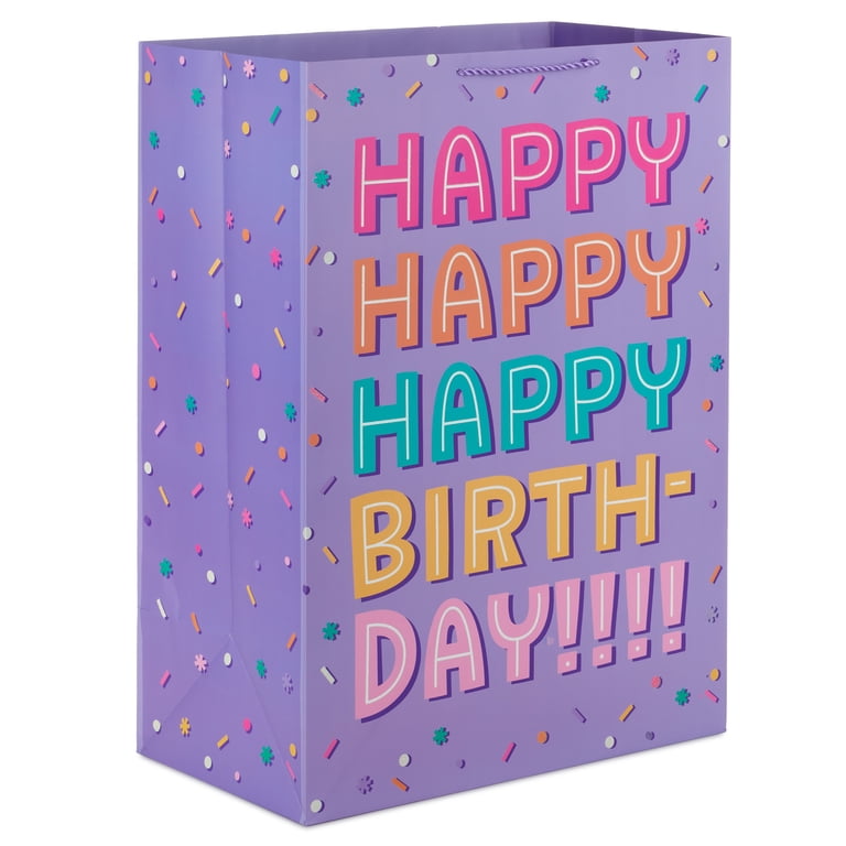 Hallmark Jumbo Birthday Gift Bag (Purple Confetti) - Walmart.com