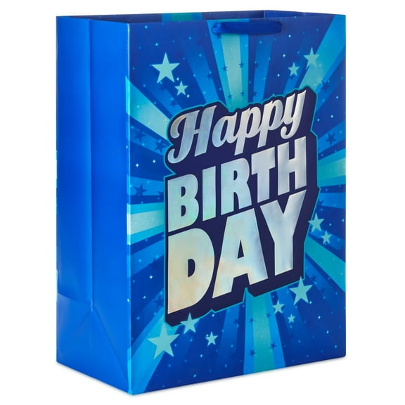 Hallmark Jumbo Birthday Gift Bag (Retro Blue Rays)