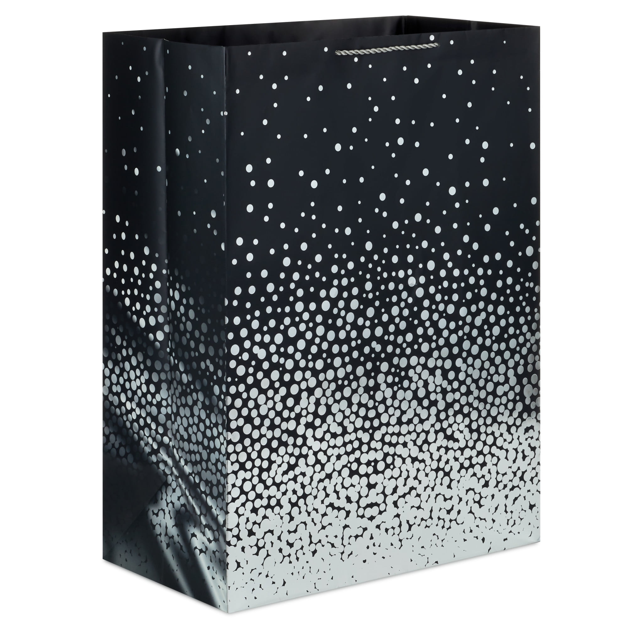 Hallmark Jumbo Gift Bag (Black With Cascading Silver Dots)