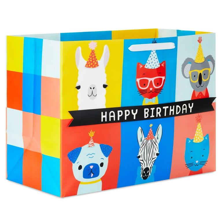 Hallmark Jumbo Multicolored Gift Bag (Happy Birthday Animals