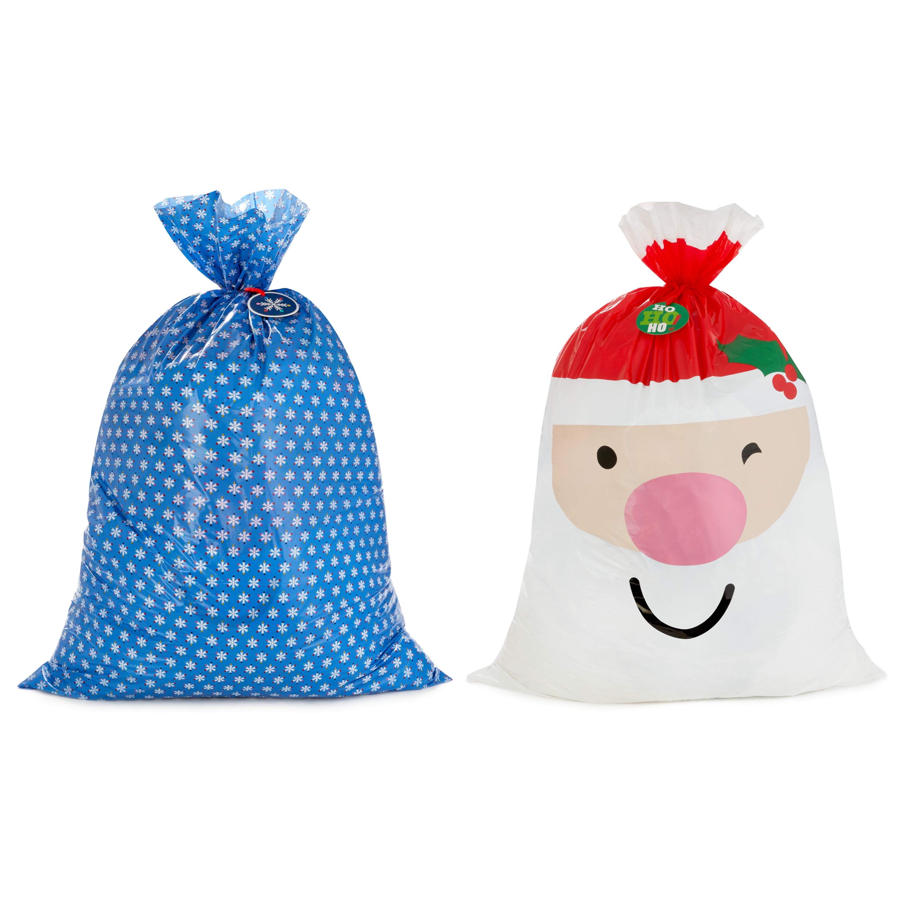 Hallmark Jumbo Plastic Christmas Gift Bags with Gift Tags and Tie