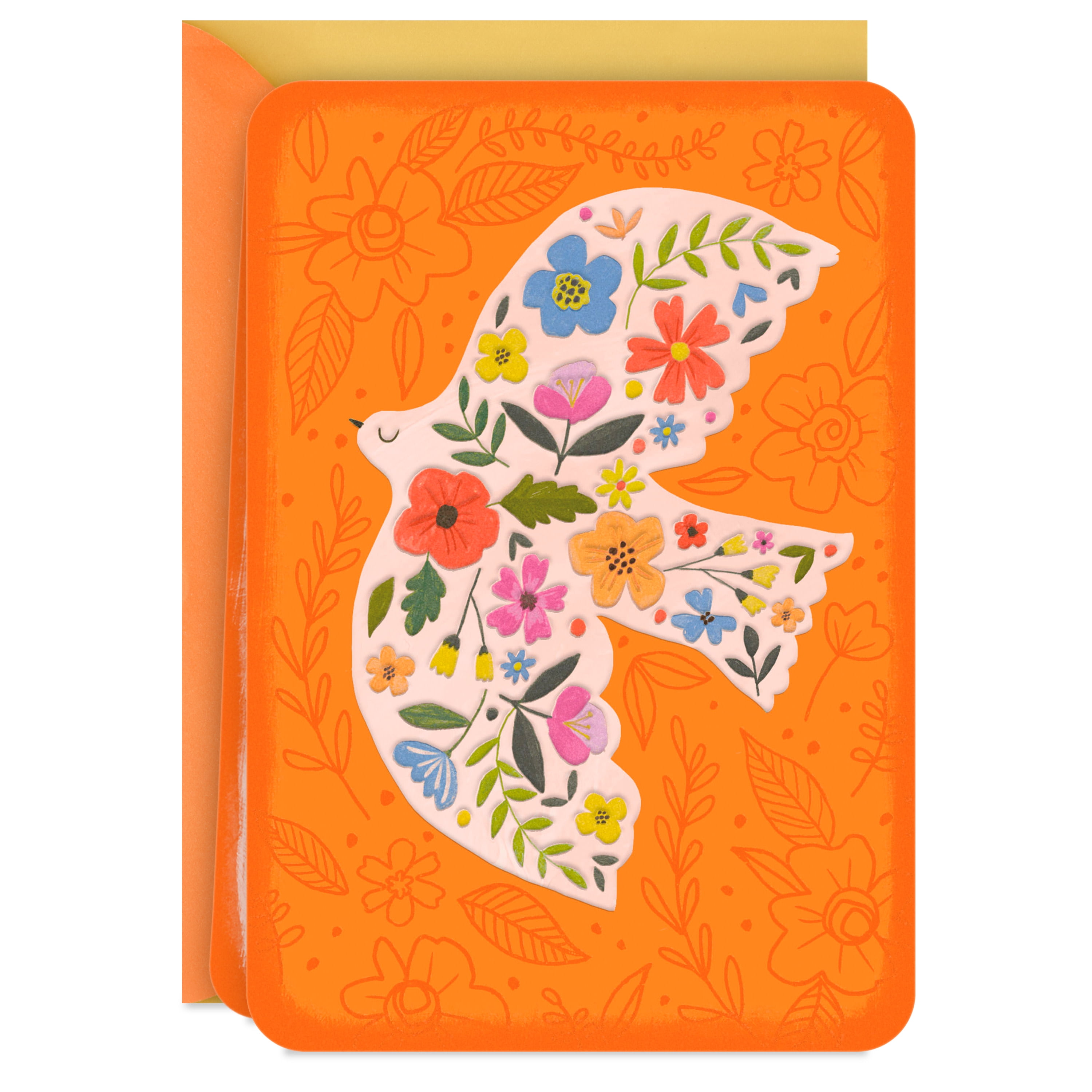 Hallmark Just Because Blank Card (Floral Dove)