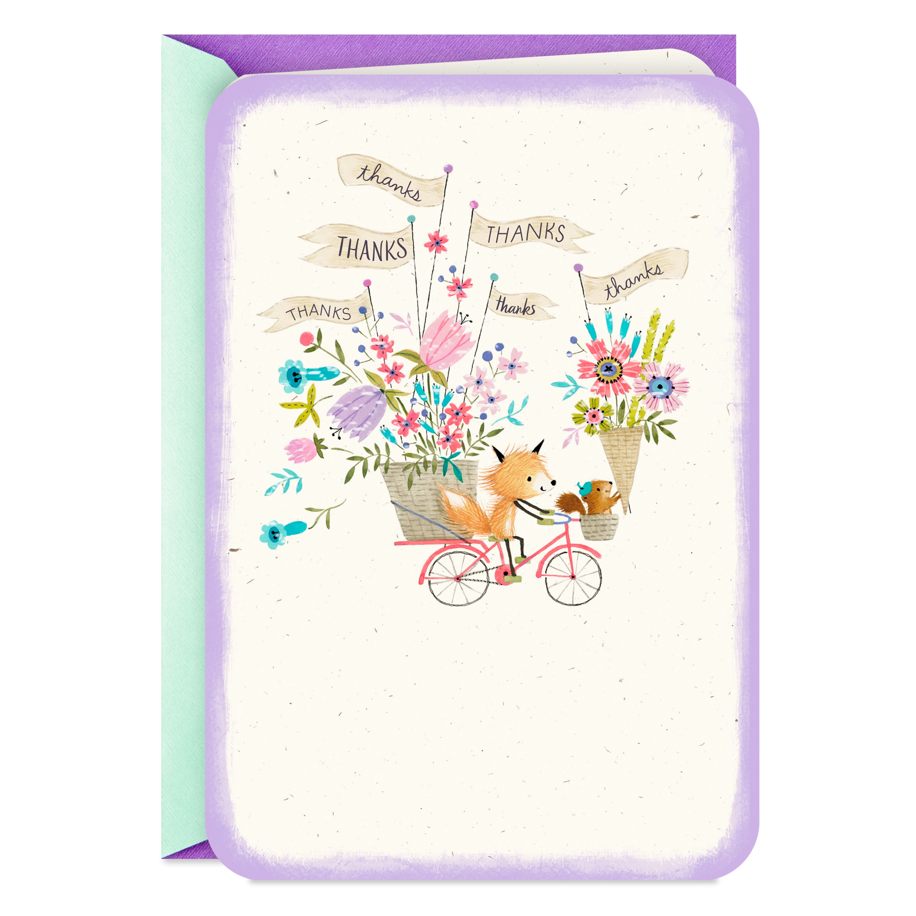 Hallmark Just Because Thank You Card (Bicycle and Flowers)