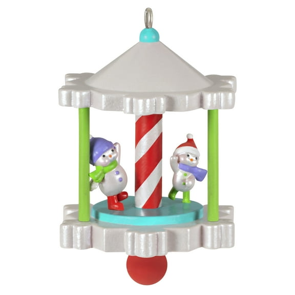 Hallmark Keepsake 1.18" Miniature Christmas Ornament 2023, Spinning Snowmen Mini, Snowman Gifts. .12 lbs.