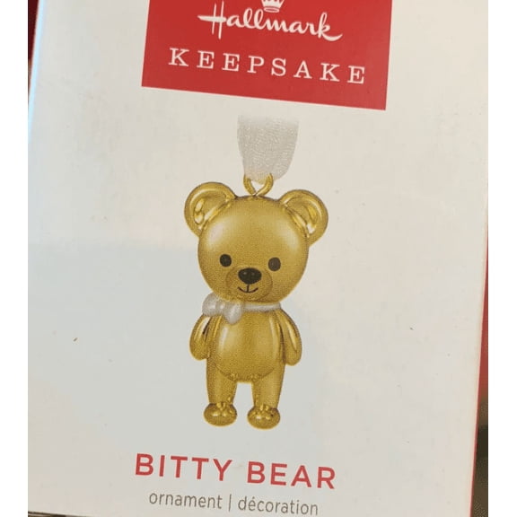 Hallmark Keepsake 1" Miniature Christmas Ornament 2022, Bitty Bear, Metal