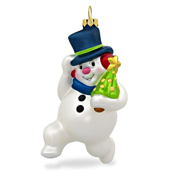 Hallmark Keepsake 2017 Jolly Snowman Blown Glass Christmas Ornament