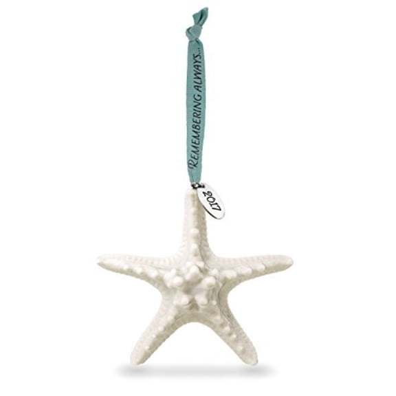 Hallmark Keepsake 2017 Remembering Always Starfish Bereavement Dated Porcelain Christmas Ornament