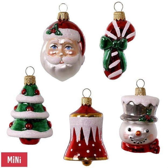 Hallmark Keepsake 2017 Symbols of the Season Premium Mini Blown Glass Christmas Ornaments, Set of 5