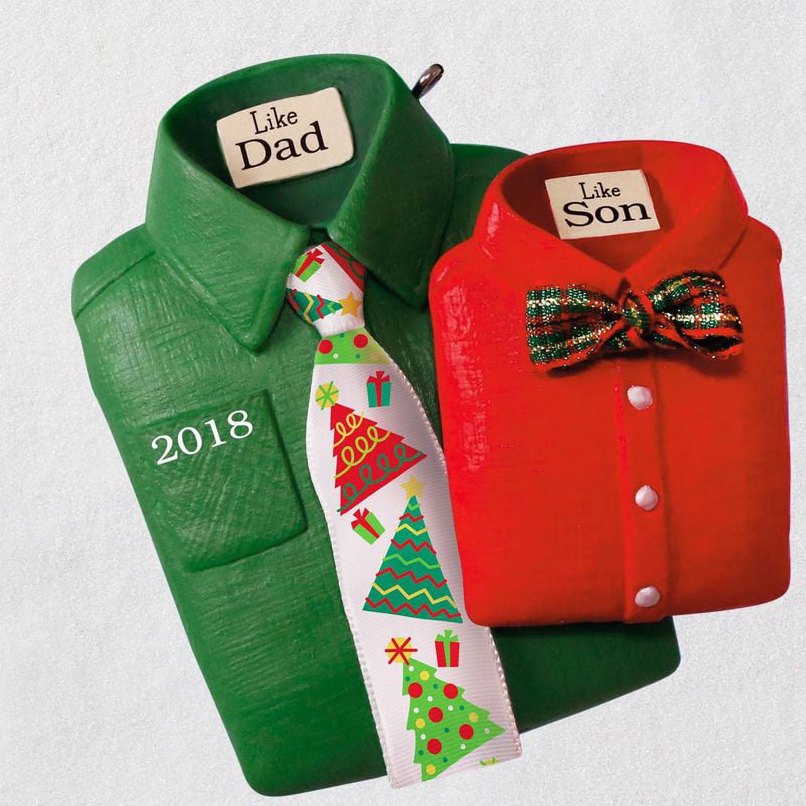 Hallmark Keepsake Christmas Ornament 2018 Year Dated, Like Dad, Like Son Shirts and Ties