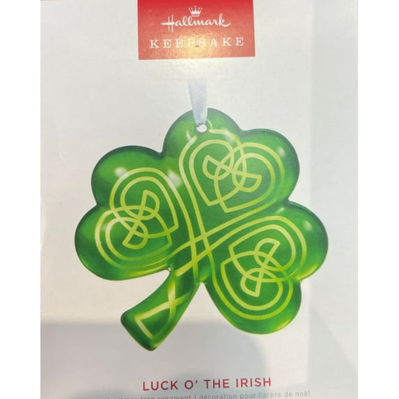 Hallmark Keepsake Christmas Ornament 2022, Luck o? The Irish Shamrock, Glass