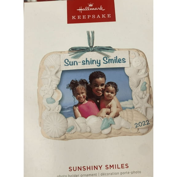 Hallmark Keepsake Christmas Ornament 2022, Sunshiny Smiles Beach Vacation Picture Frame