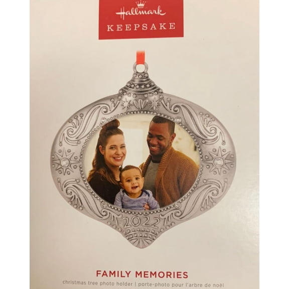 Hallmark Keepsake Christmas Ornament 2022 Year-Dated, Family Memories, Metal Photo Frame