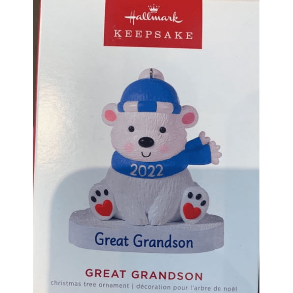 Hallmark Keepsake Christmas Ornament 2022 Year-Dated, Great-Grandson Polar Bear