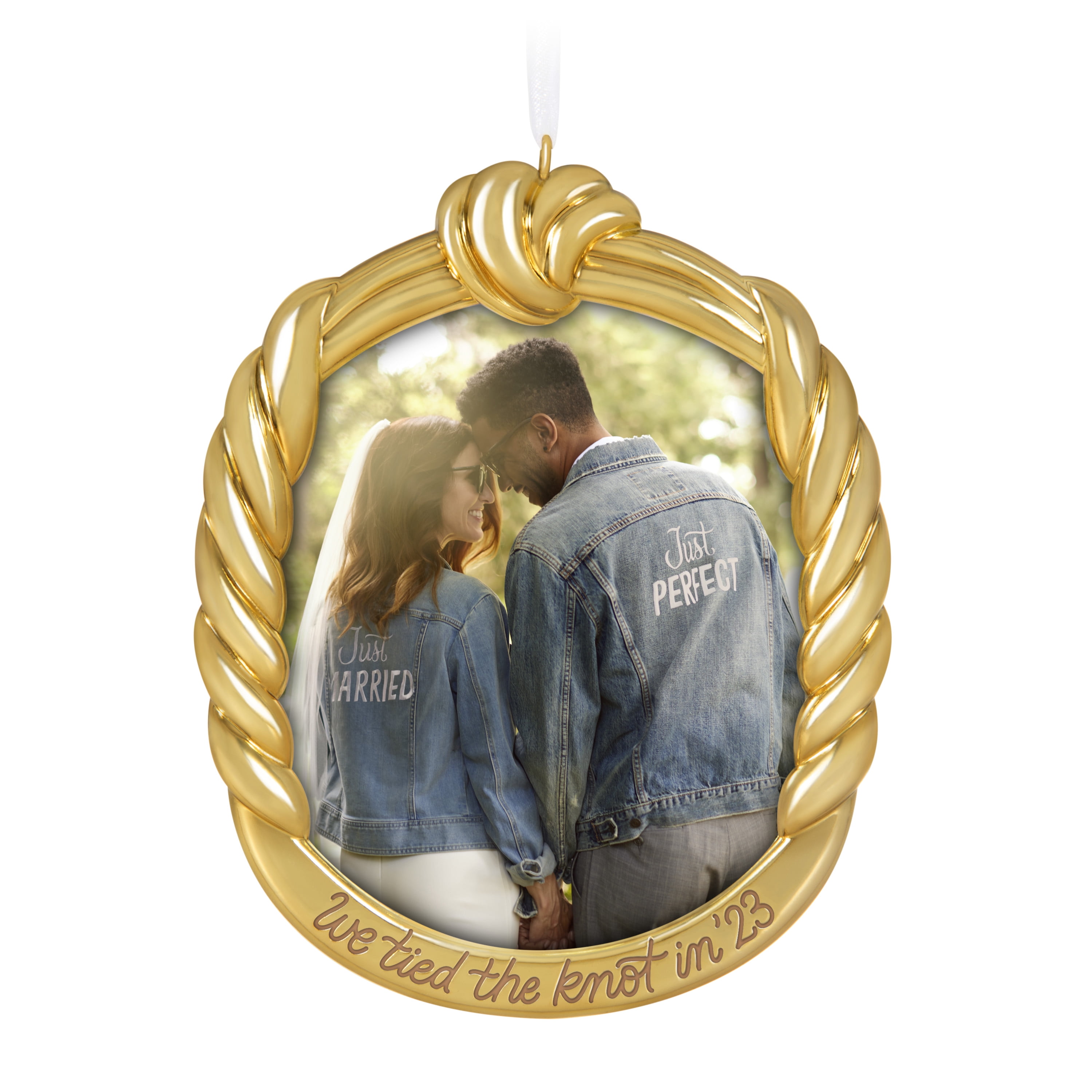 Hallmark Keepsake Christmas Ornament We Tied the Knot! 2023 Metal Photo Frame .18 lbs.