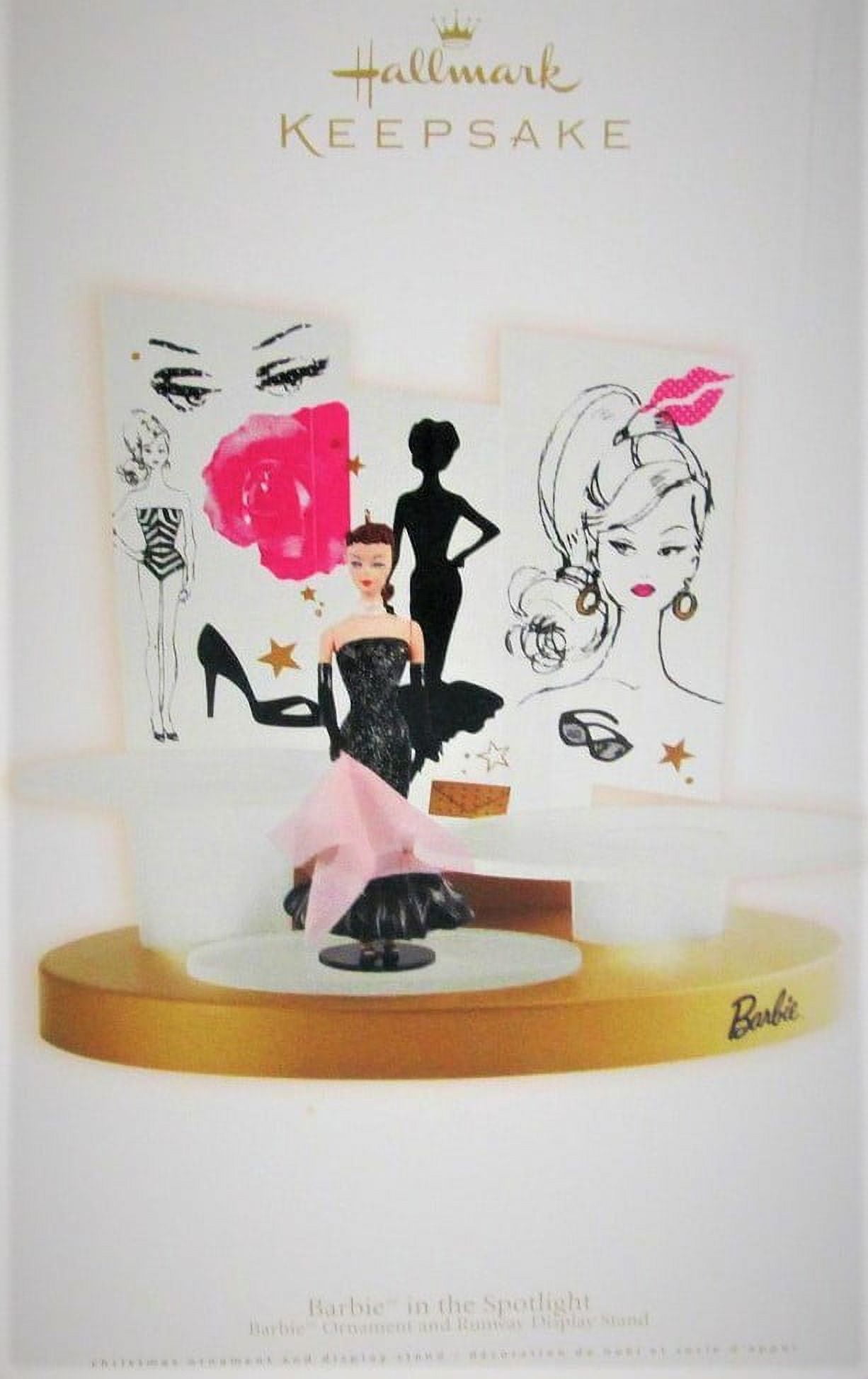 Hallmark Keepsake Ornament Barbie in the Spotlight with Runway Display Stand