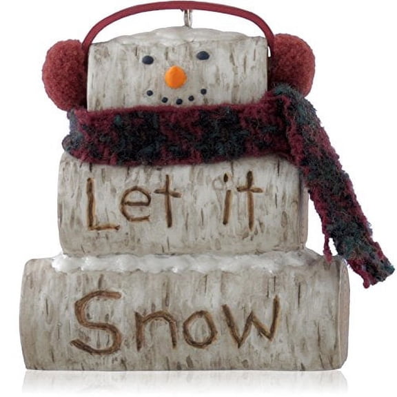 Hallmark Keepsake Ornament Birch Log Snowman 2014
