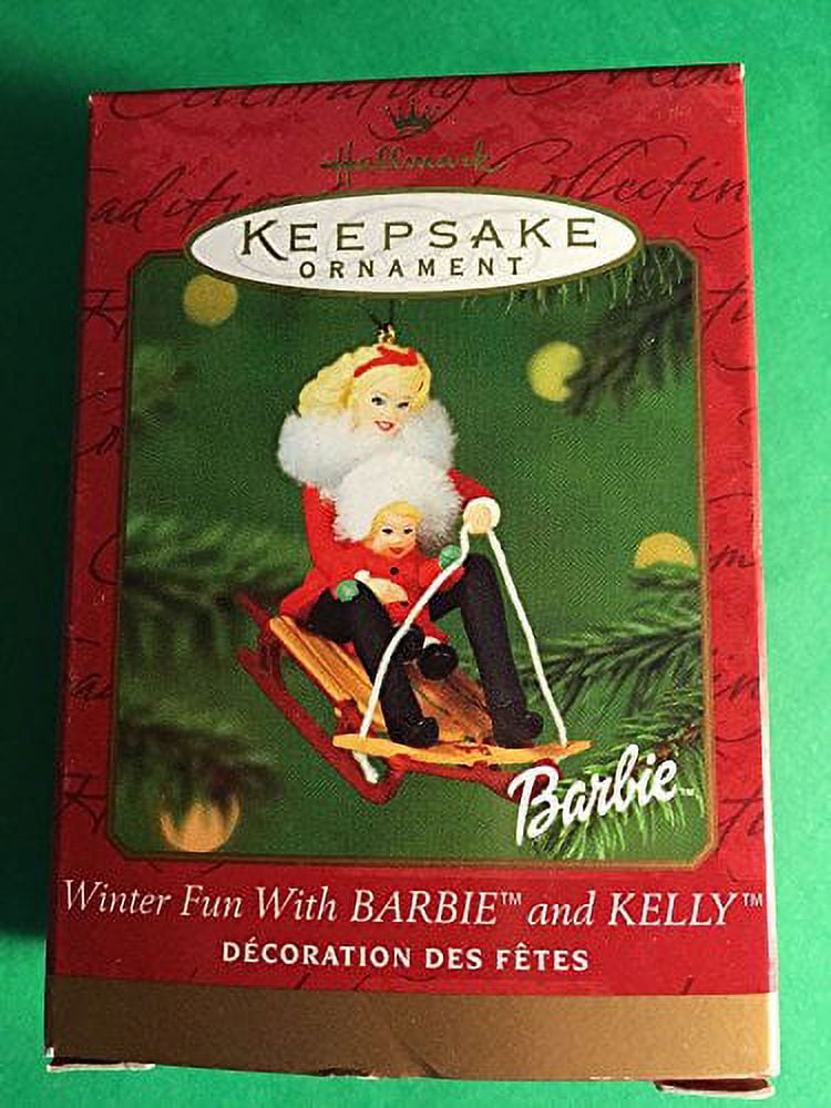 Hallmark Keepsake Winter Fun with Barbie and Kelly Ornament 2000
