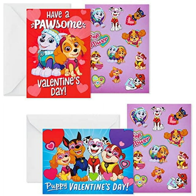 Hallmark Kids Paw Patrol Valentines Day Cards and Stickers Assortment ...