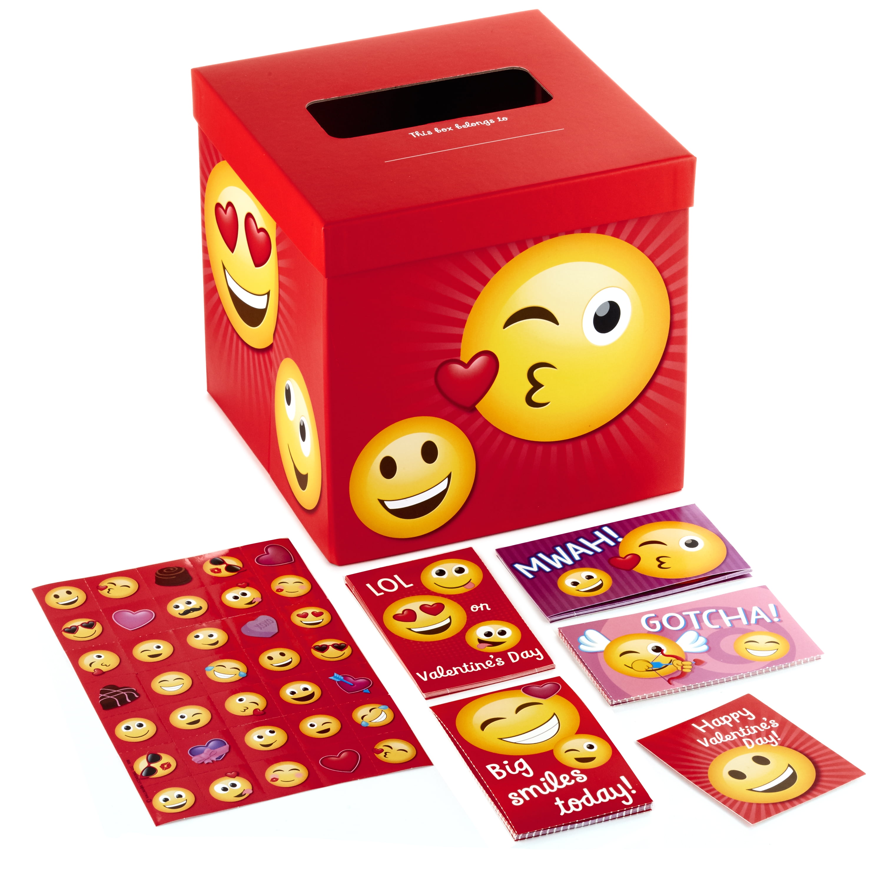 Valentine's Day Card: Hallmark Kids' Valentine Cards and Mailbox for  Classroom Exchange (Emoticons), 1 ct - Kroger