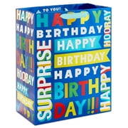 Hallmark Large Birthday Gift Bag (Tossed Words on Blue)