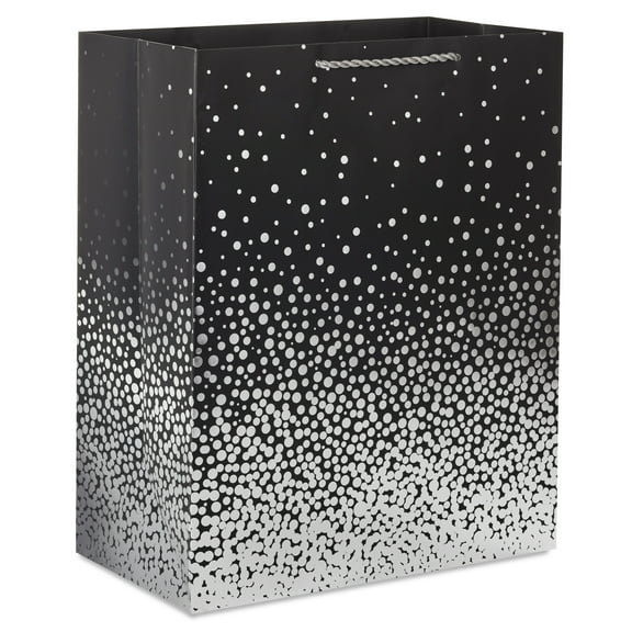 Hallmark Large Gift Bag (Black With Cascading Silver Dots)