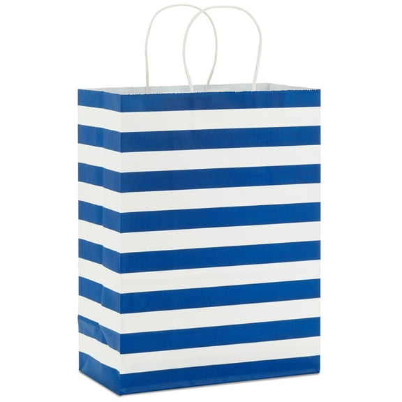 Hallmark Large Gift Bag (Blue and White Stripes)