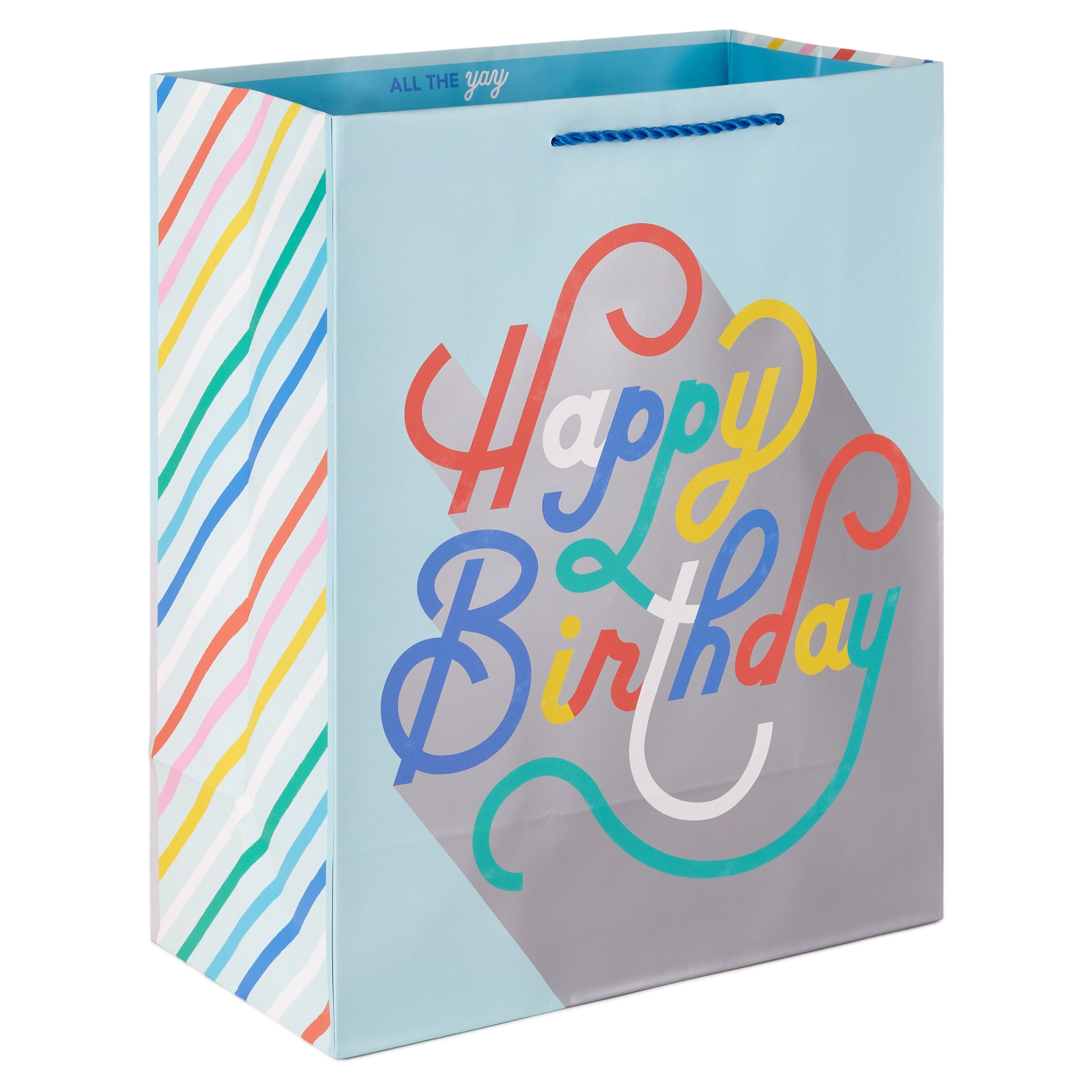 Hallmark Large Gift Bag (Happy Birthday on Aqua), 1 count