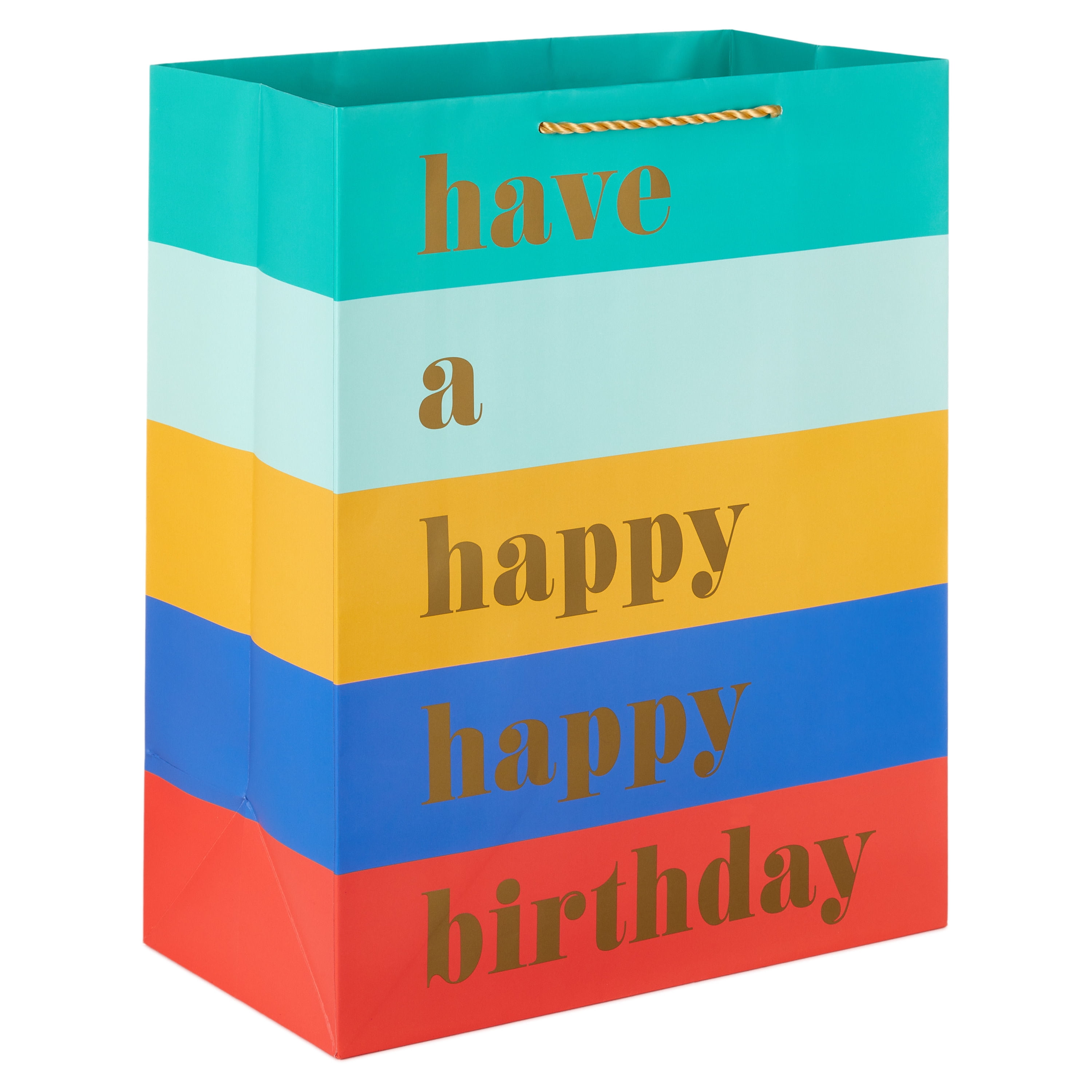 Hallmark Large Gift Bag (Multicolor Stripes Happy Happy Birthday)