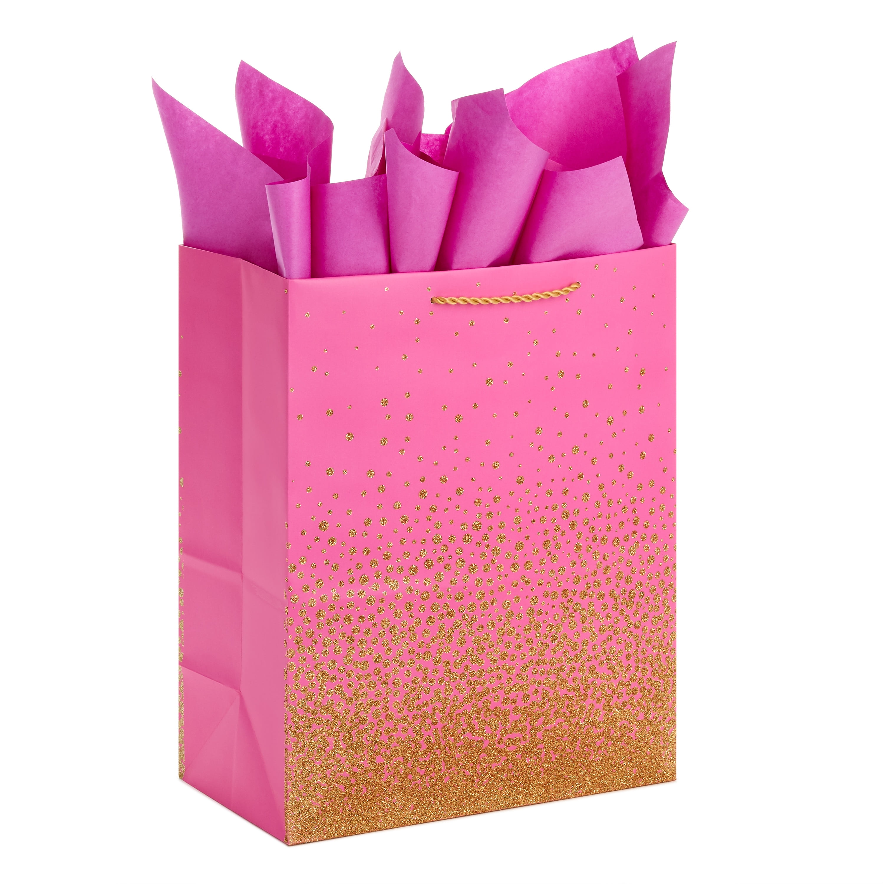 hallmark-large-gift-bag-with-tissue-paper-hot-pink-with-gold-dots