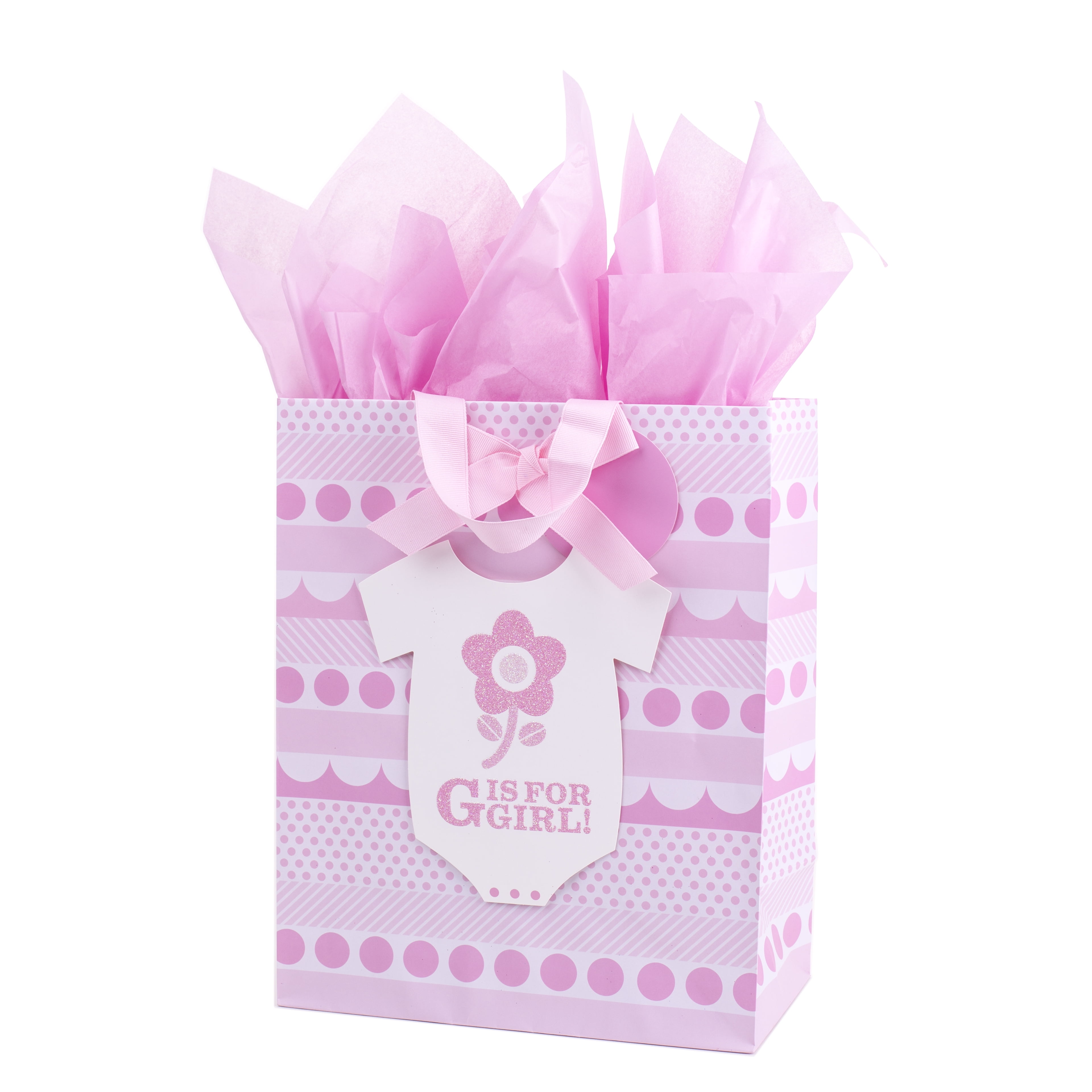 Hallmark Large Gift Bag with Tissue Paper for Baby Showers First Birthdays New Moms and More G is for Girl