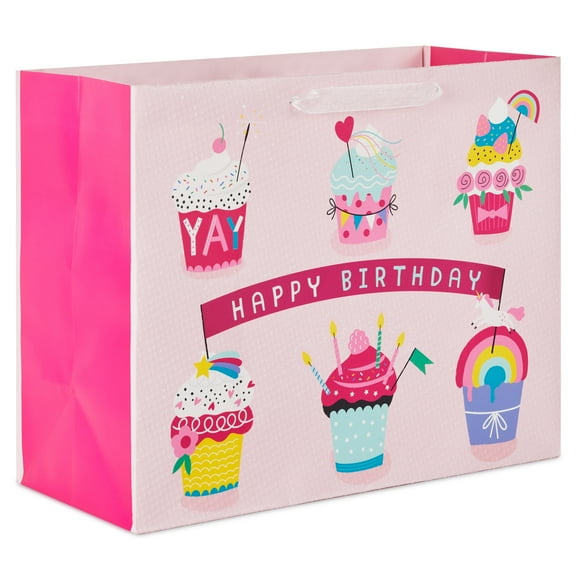 Hallmark Large Horizontal Birthday Gift Bag (Colorful Cupcakes)