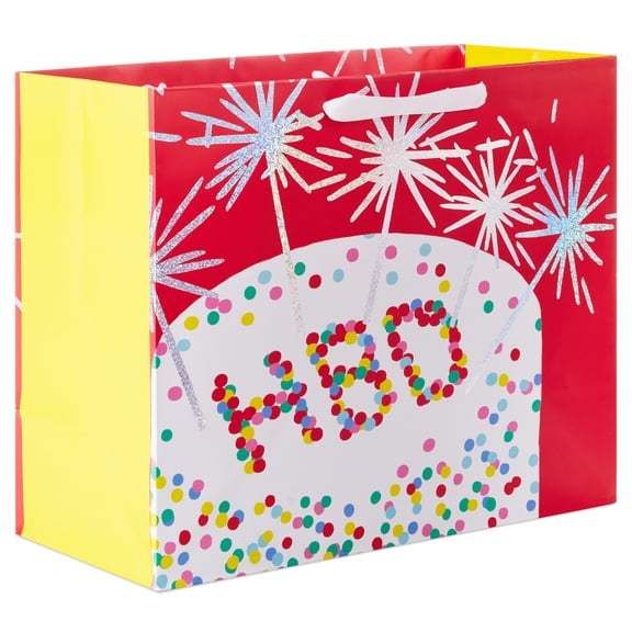 Hallmark Large Horizontal Birthday Gift Bag (HBD Confetti Cake With Sparklers)