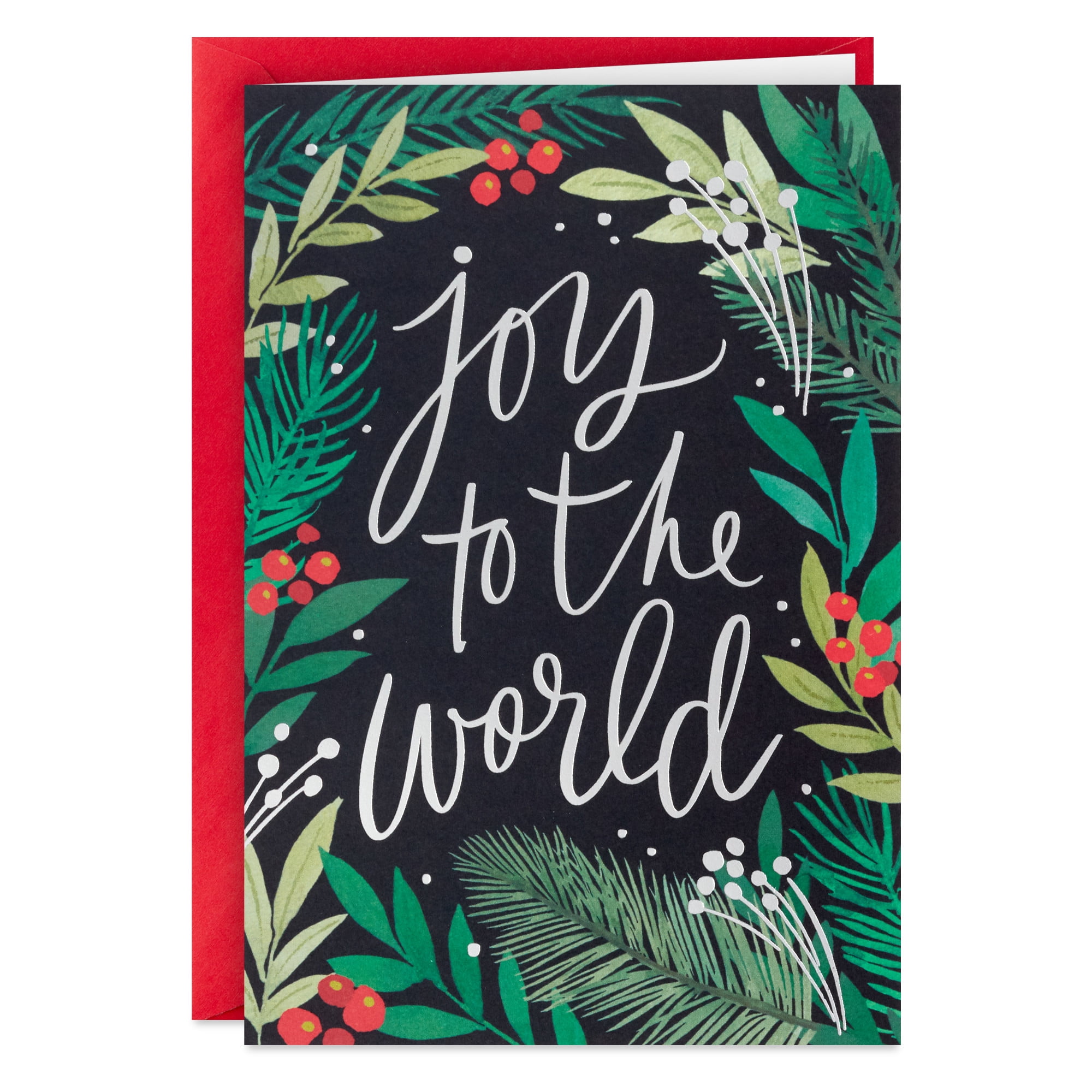 Hallmark Packaged Christmas Cards (Joy to The World), Set of 5