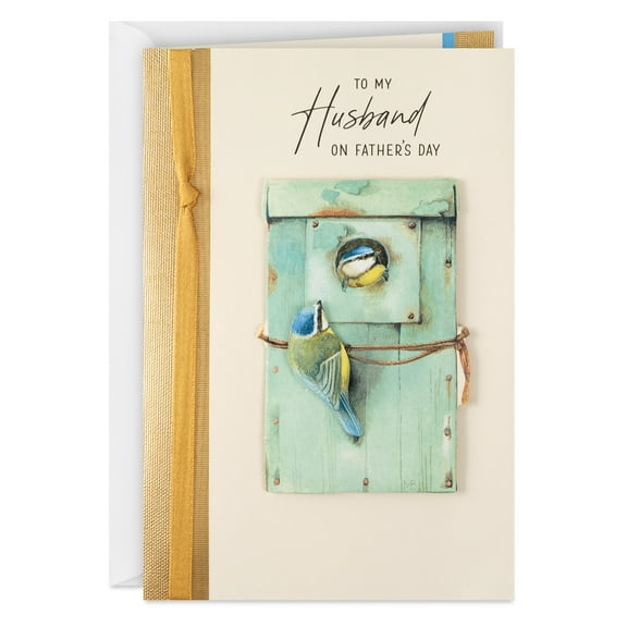 Hallmark Marjolein Bastin Father's Day Card for Husband (Birds in Blue Birdhouse)