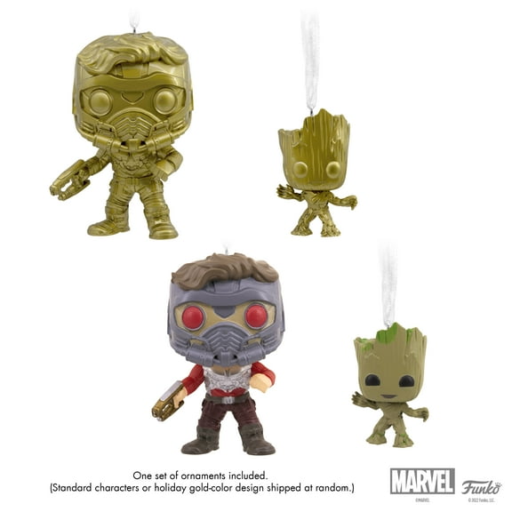 Hallmark Marvel Mystery Ornaments (Guardians of the Galaxy Star-Lord and Groot Funko POP!, Set of 2) - Limited Availability