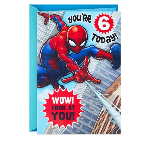 Hallmark Marvel Spider-Man Pop-Up 6th Birthday Card (Awesome Hero)