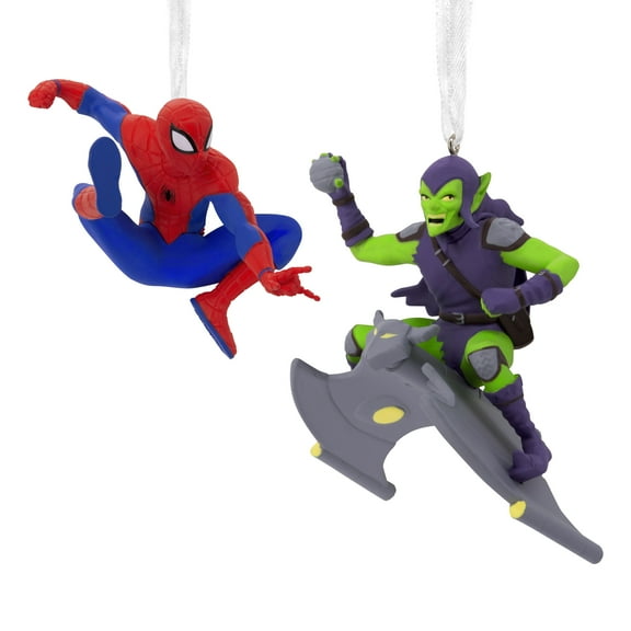 Hallmark Marvel Spider-Man and Green Goblin Christmas Ornaments, 2, 0.17lbs