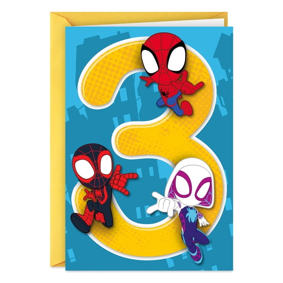 Hallmark Marvel Spidey and His Amazing Friends 3rd Birthday Card (Webload of Fun)