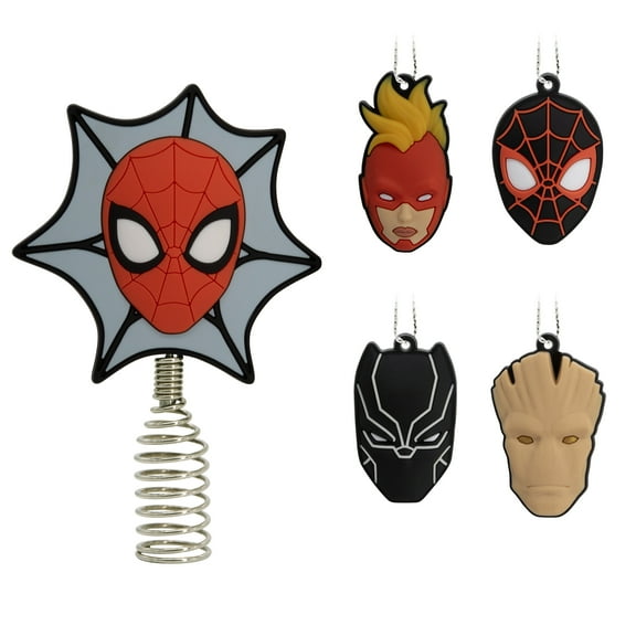 Hallmark Marvel Superheroes Mini Christmas Tree Topper and Ornaments, Set of 5