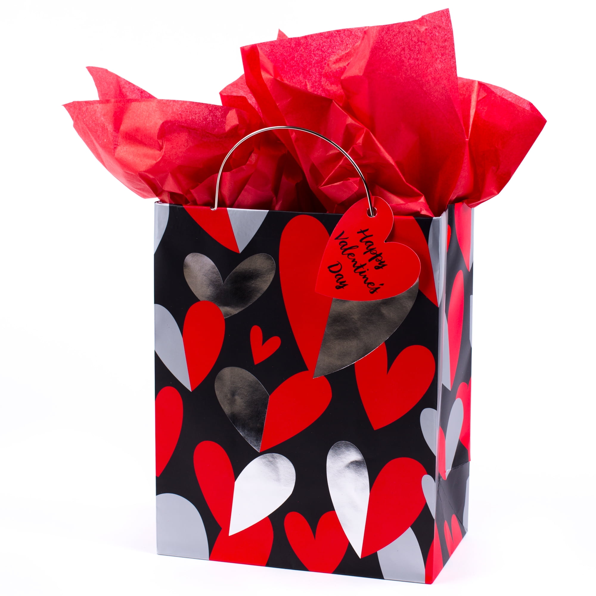 Valentine's Day Love Heart Gift Bags With Handle And Tissue Paper, Birthday Gift  Bag For Boys, Girls, Women And Men Birthdays Party - Temu
