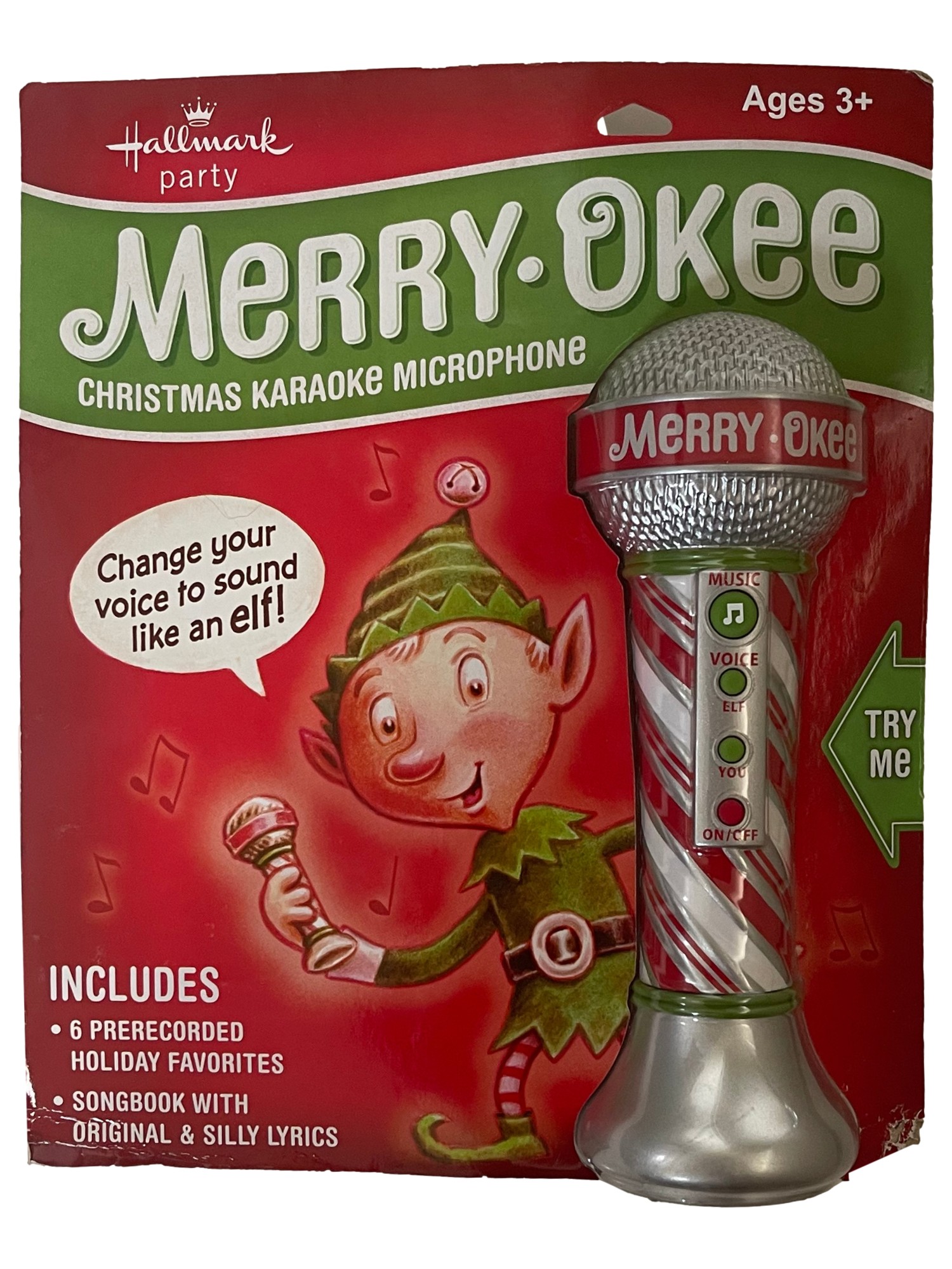 Hallmark Merry Okee Christmas Karaoke Microphone with BuiltIn Music