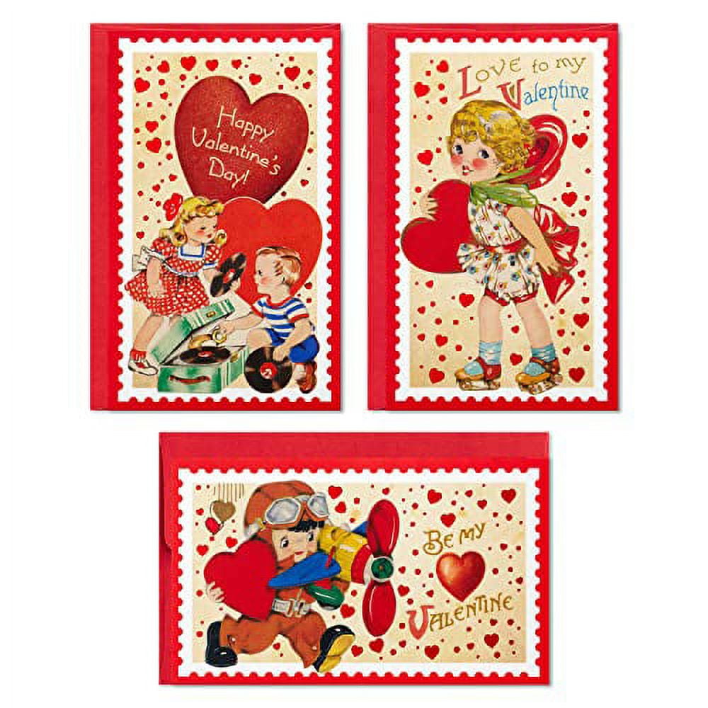 Vintage Signs Assorted Valentine's Day Cards, Pack of 24