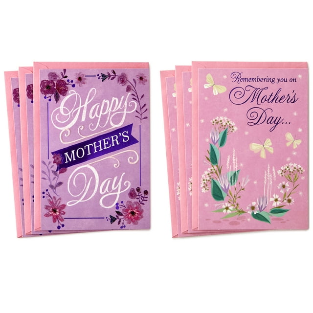 Hallmark Mothers Day Card Assortment, Remembering You on Mother's Day (6 Cards with Envelopes)