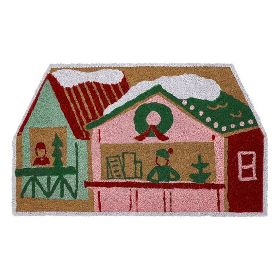 Hallmark Multi House Holiday Outdoor Coir Doormat, 18" x 30"