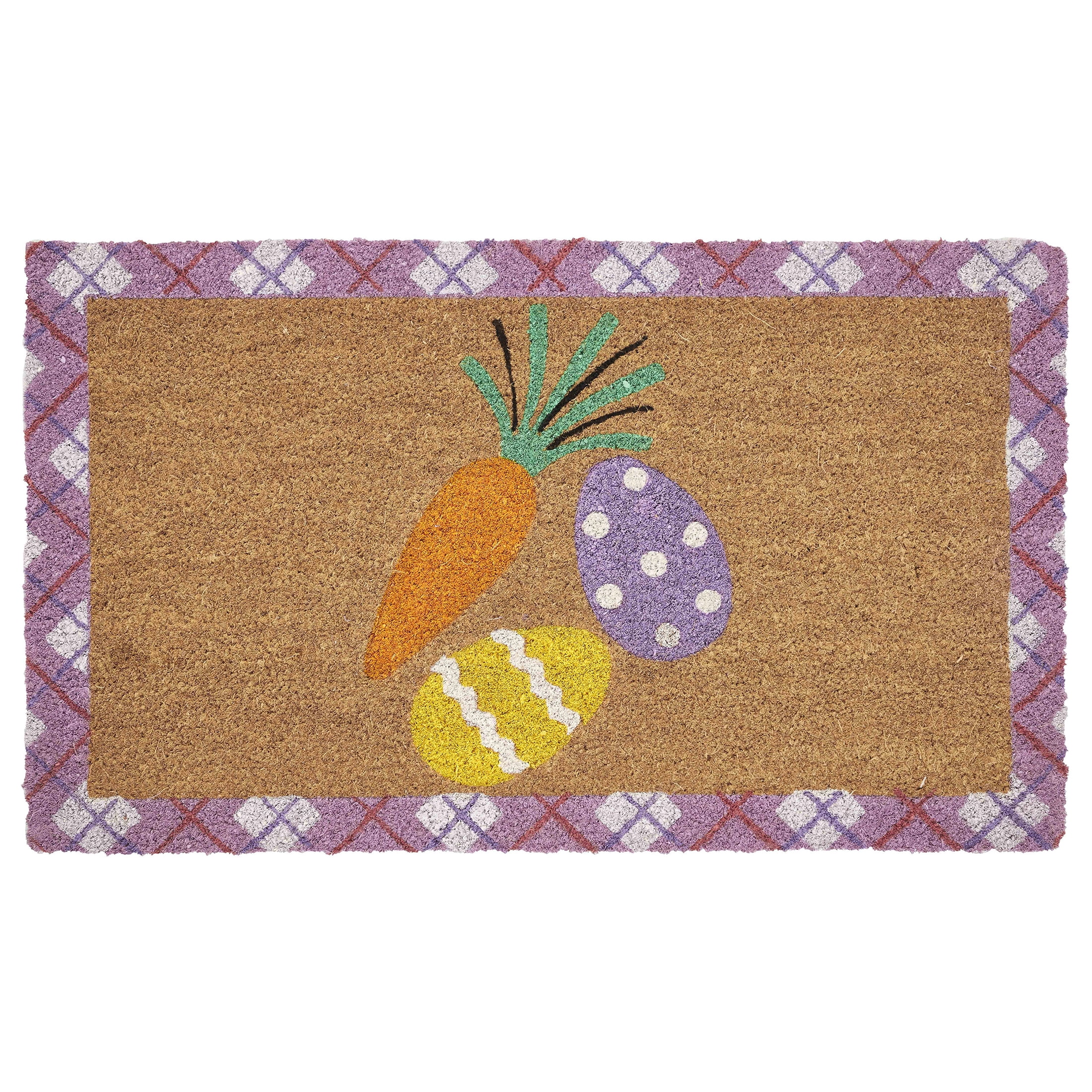 Hallmark Multi Sunny Nest Plaid Outdoor Coir Doormat, 18" x 30"