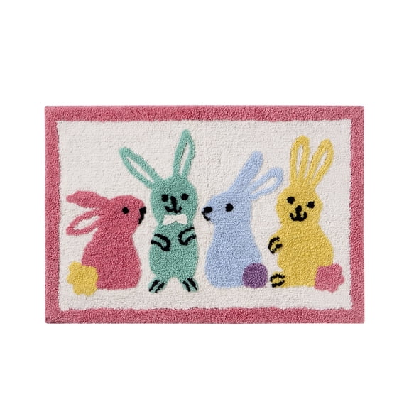 Hallmark Multicolor Easter Bunny BFFs Cotton Rich Bath Rug, 20" x 30"