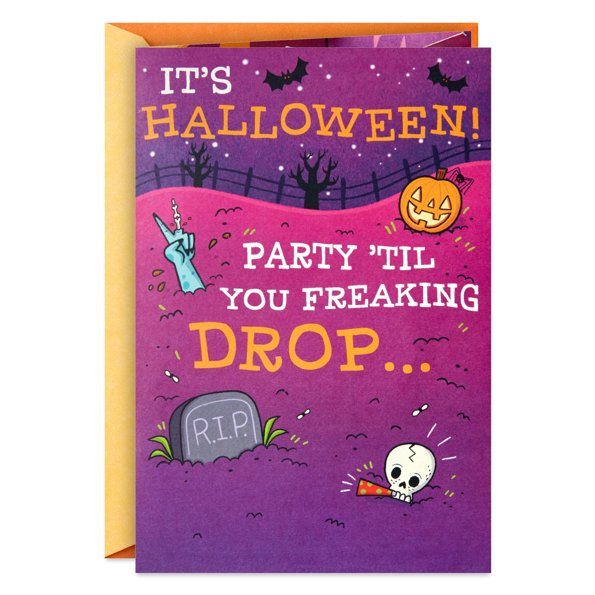 Hallmark Funny Musical Pop-Up Halloween Card With Light (Zombie Dance Party)
